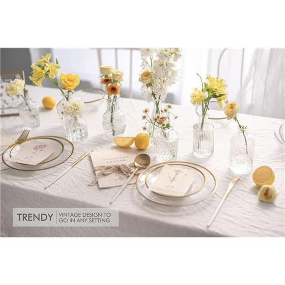 Bud Vase Set of 10 - Small Clear Vases in Bulk,Cute Glass Vases for Centerpieces - Picture 3 of 6